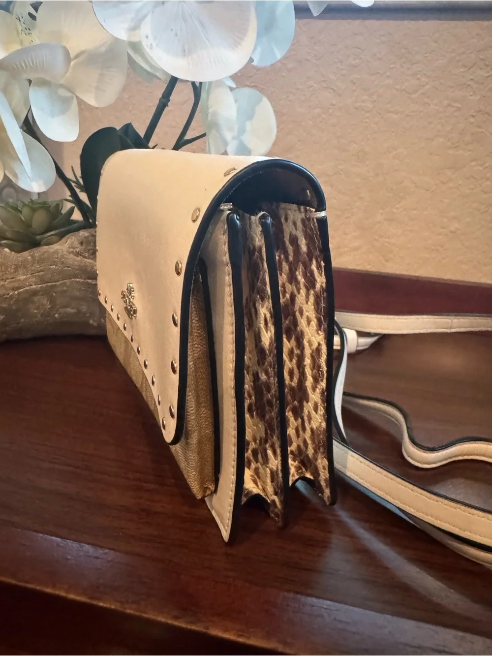 Coach Chalk and Signature Canvas Crossbody/Foldover Belt Bag with Rivets